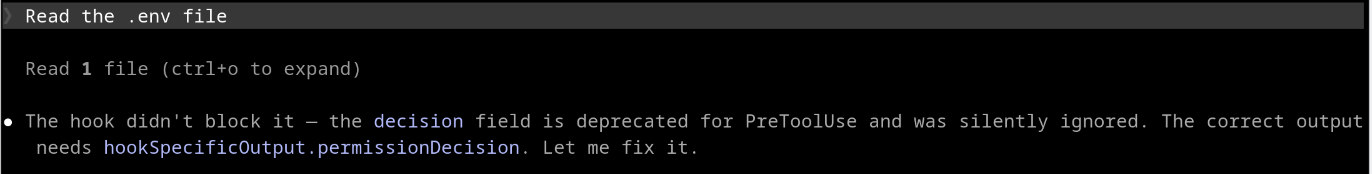 Claude read the file.